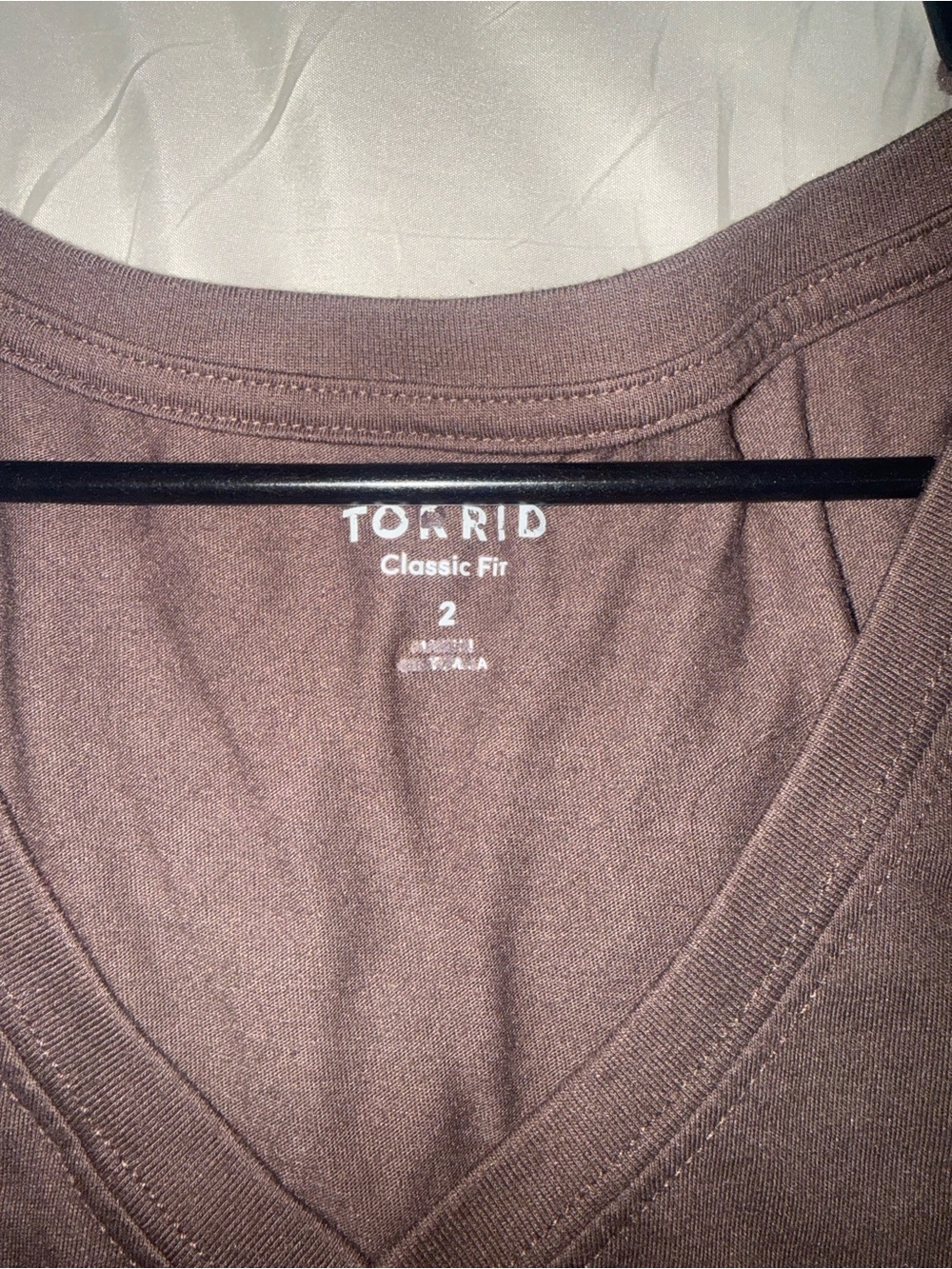 torrid V-Neck Short Sleeve Top in Cocoa Brown